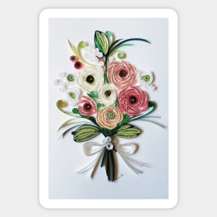 Paper quilling Art, mother,s day gift, flower bouquet Sticker